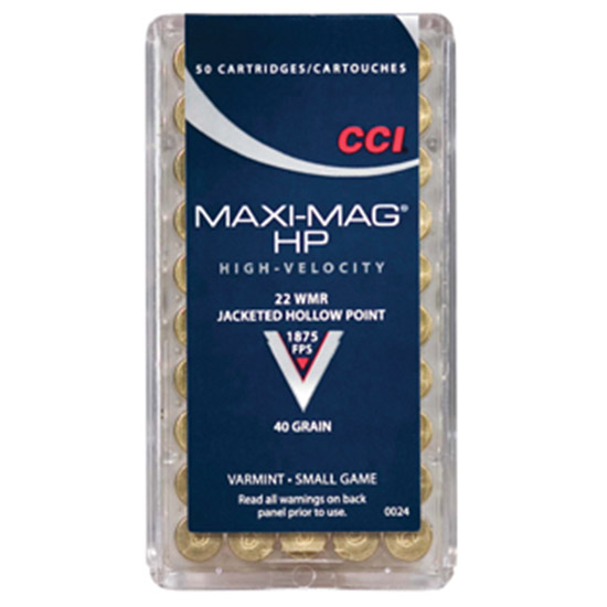 CCI 22WMR 40GR MAXI MAG HP 50/40 - Ammunition